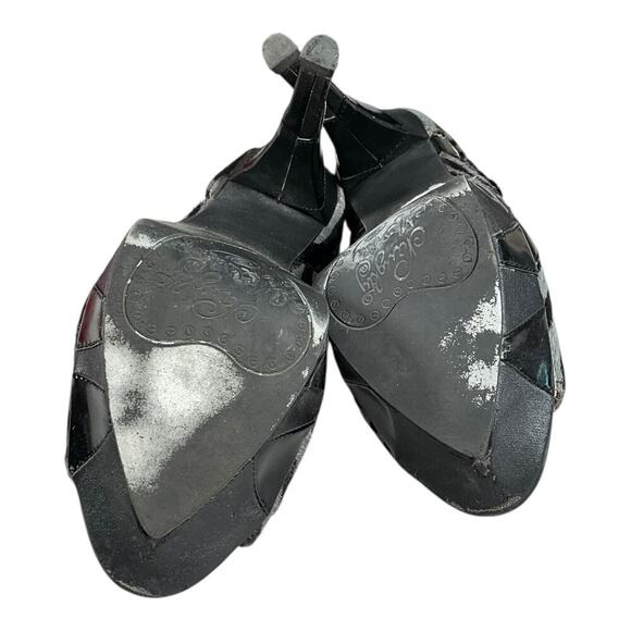 Y2K Naughty Monkey Portia Grey Black Size 7.5 Vintage Zebra Print Stiletto Used - Picture 4 of 15